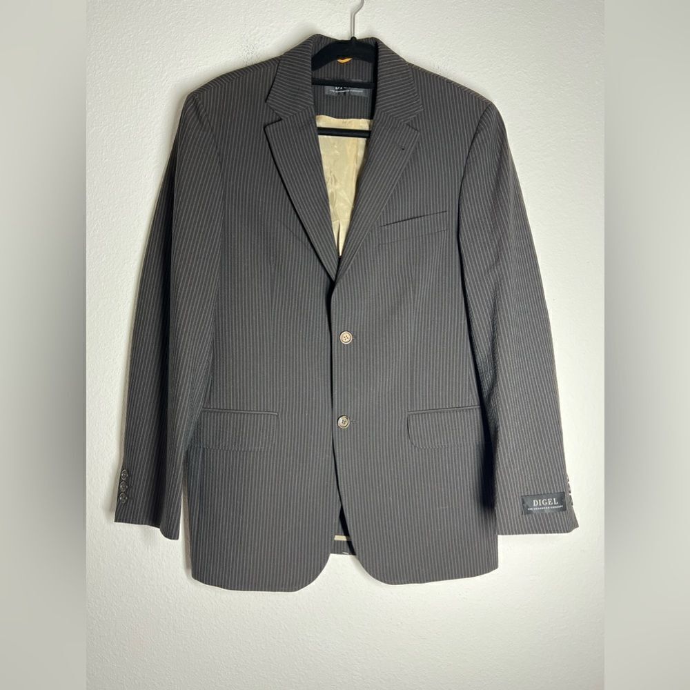 Digel Men’s 2 buttons Brown Striped Blazer 60% Virgin Wool Size 36R UK/ 36R US